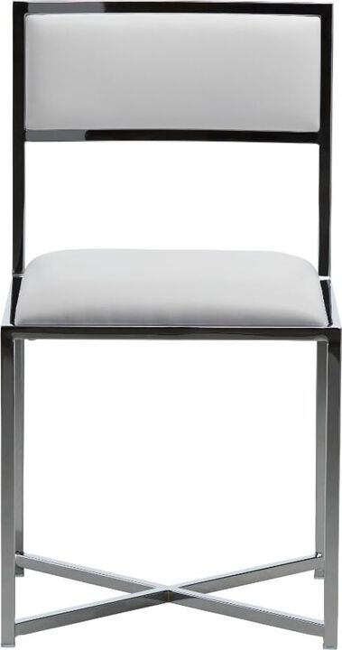 Modus Furniture International|Modus Direct Ship|Amalfi X Base Chair - Wht/chrm|Dining Leather Sc