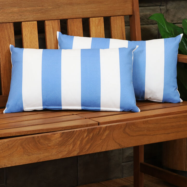 Sunnydaze Set of 2 20" Lumbar Polyester Throw Pillow Covers