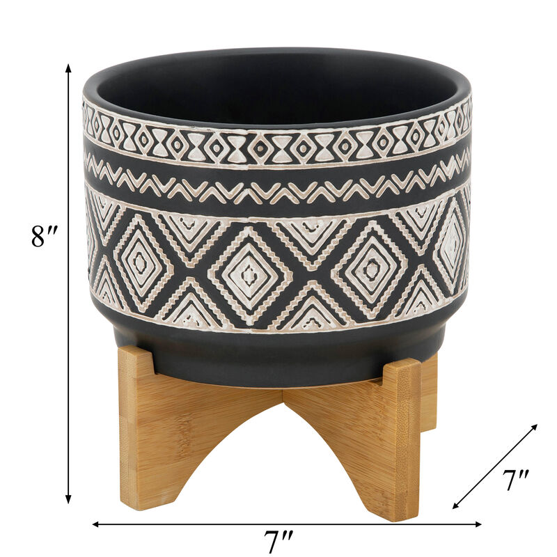 7" Diamond Planter On Stand