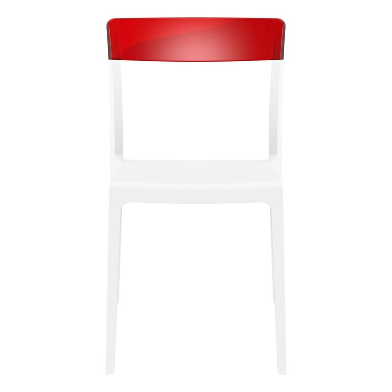 33" White Outdoor Patio Dining Chair
