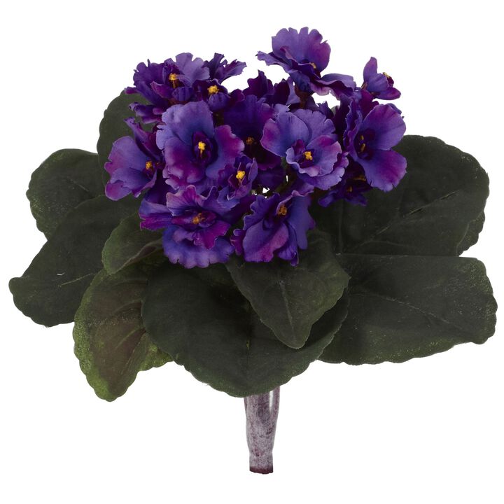 Hivvago 9" African Violet Artificial Plant (Set of 6)