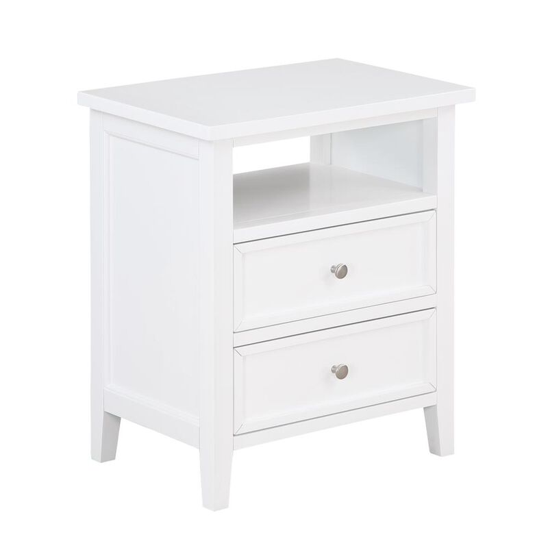 Comfort Pointe Walker White 2 Drawer Nightstand