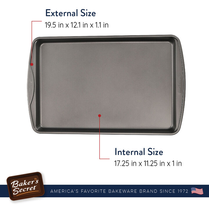Baker's Secret Cookie Sheet, Heavy Gauge Carbon Steel, Dark Gray Classic Line, Baking Essentials