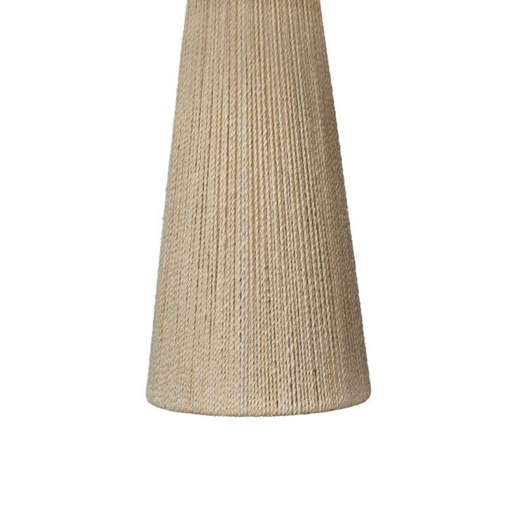 Liya 18 Inch Table Lamp, Cone Shade, Tapered Base, Off White Texture Finish - Benzara