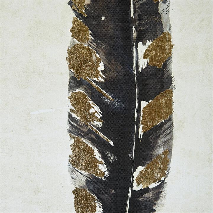 Gracie Mills Jasion 2-Piece Gilded Feathers Canvas Wall Art