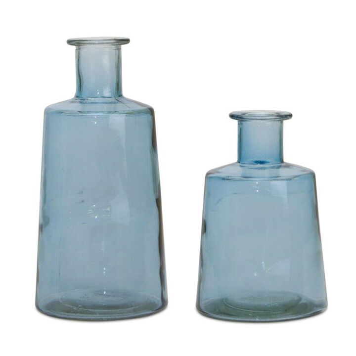 Bottle (Set of 2) – Decorative Glass Bottles for Home Decor and Floral Arrangements