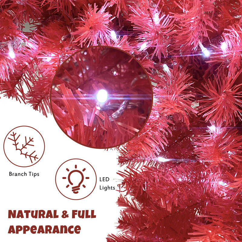 Merax 6FT Hinged Fir Artificial Fir Bent Top Christmas Tree