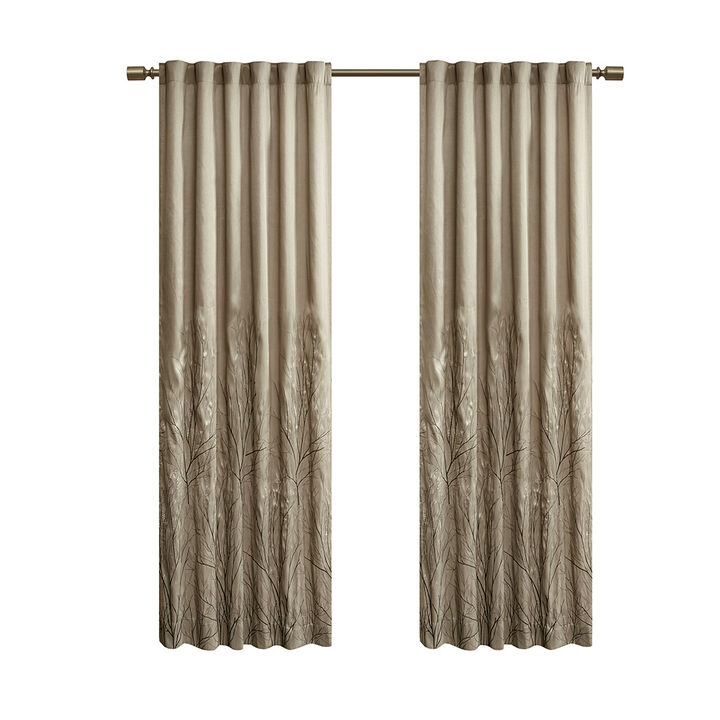 Gracie Mills Saffron Embroidered Faux Silk Curtain Panel - 50x84"