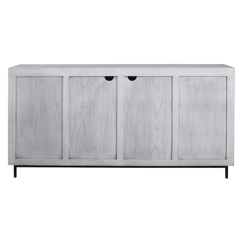 Checkerboard 4 Door Gray Cabinet