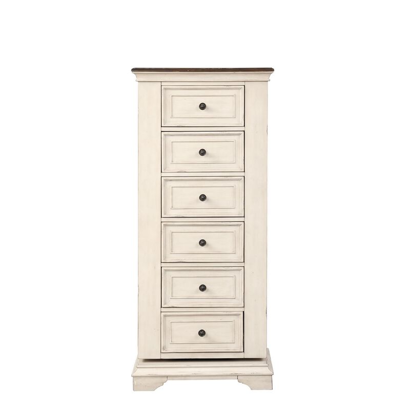 Benjara Maia 64 Inch Tall Swivel Dresser Chest, Mirror, Velvet Lined Drawers, White, Brown, Black