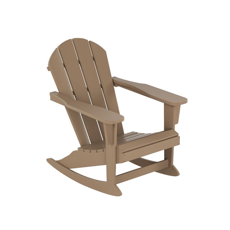 WestinTrends 3-Piece Outdoor Patio Rocking Adirondack Chairs with Side Table Set