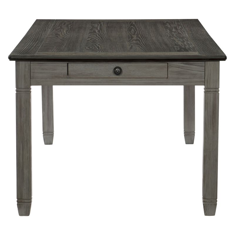 Rome 72 Inch Wood Dining Table, 6 Drawers, Two Tone Finish, Round Handles - Benzara