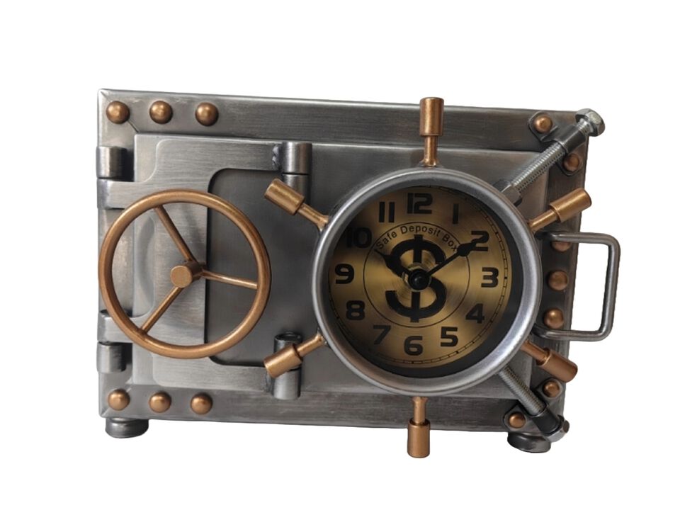 SilverTable clock with Piggy Bank