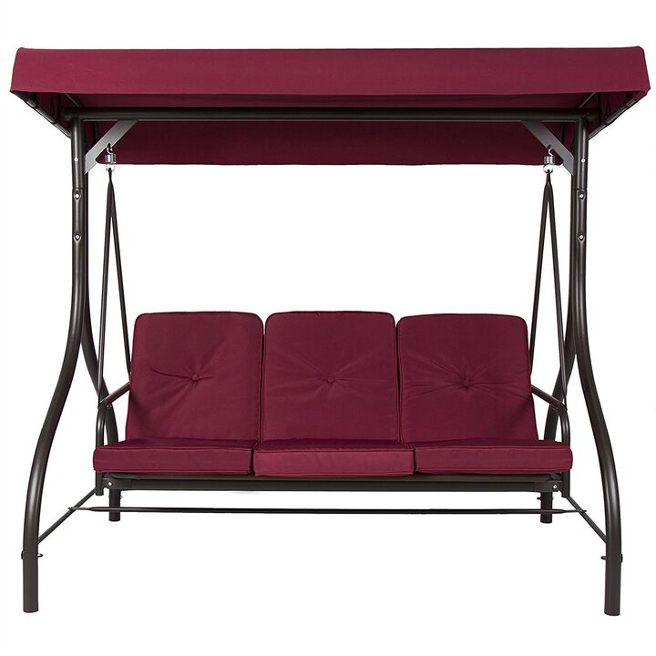 Outdoor Patio Deck Porch Canopy Swing with Cushions