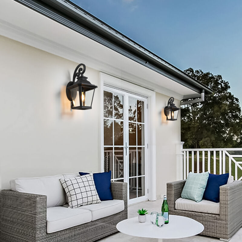 Large Outdoor Wall Sconce Lights With Clear Glass