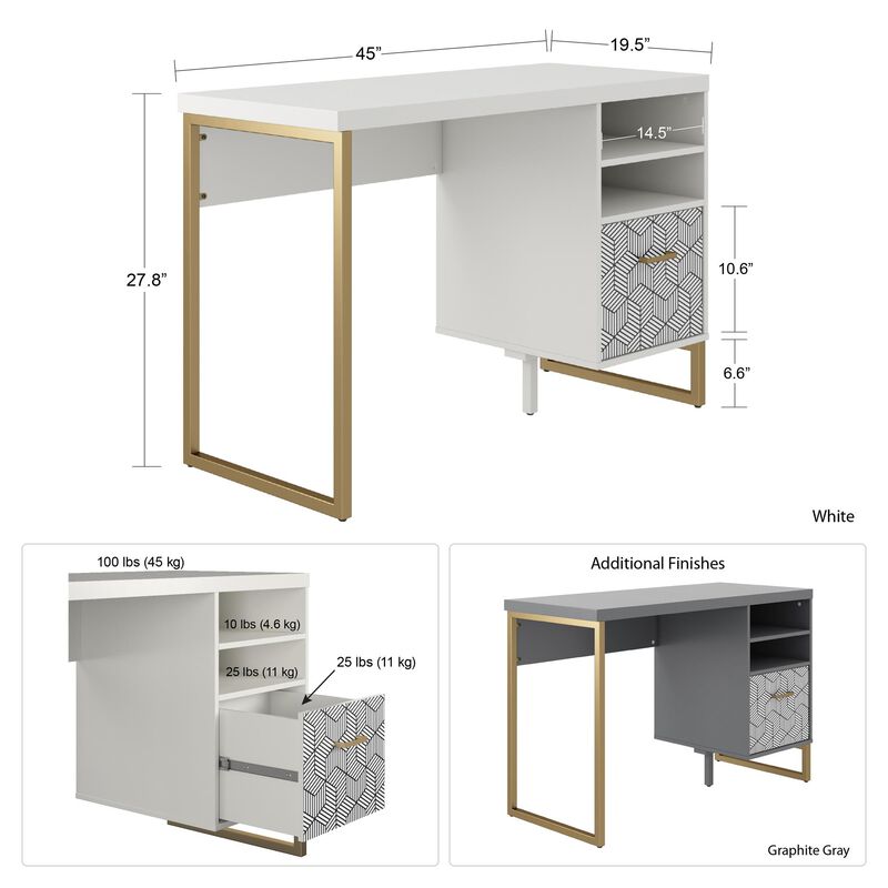 Scarlett Single Pedestal Desk