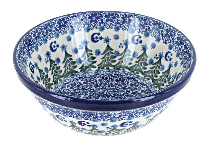 Blue Rose Polish Pottery Evergreen Magic Cereal/Soup Bowl