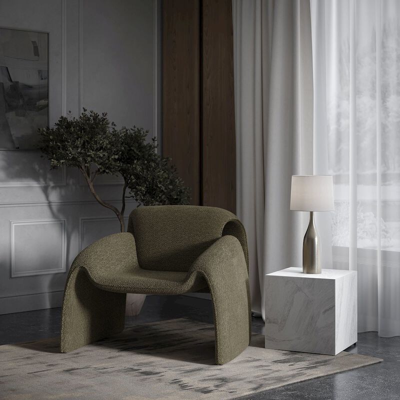 Jofran Dolce Mid-Century Modern Bent Angle Upholstered Accent Chair