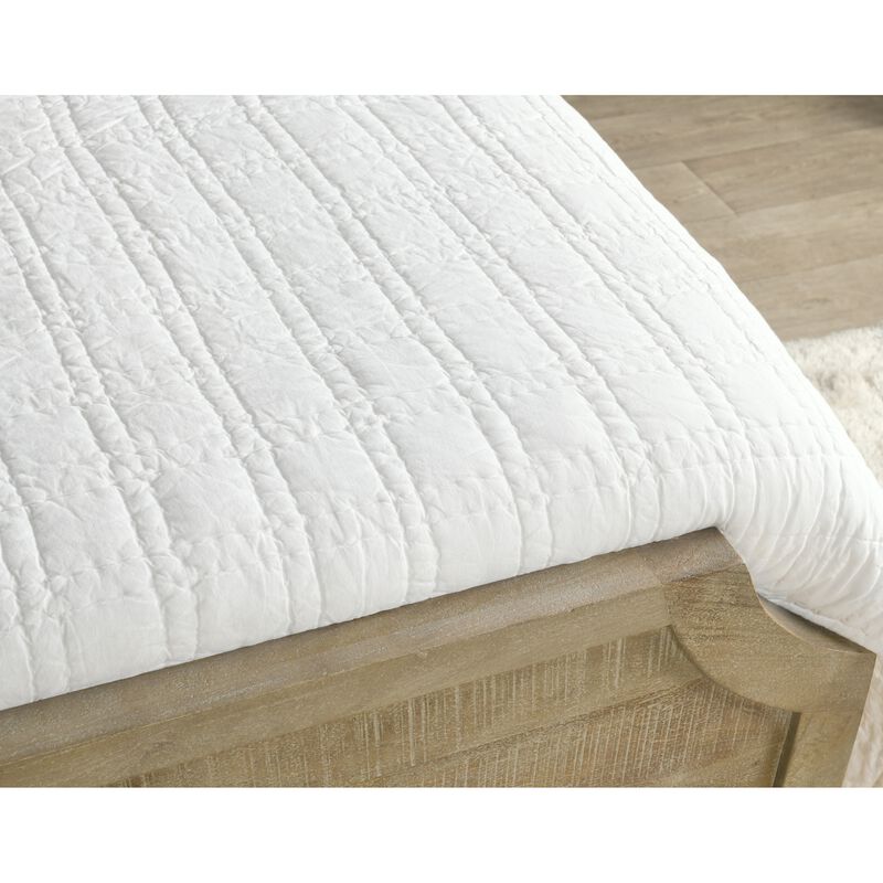 Ellis King Size Quilt with Silvadur Tech, Double Square Quilting, White-Benzara