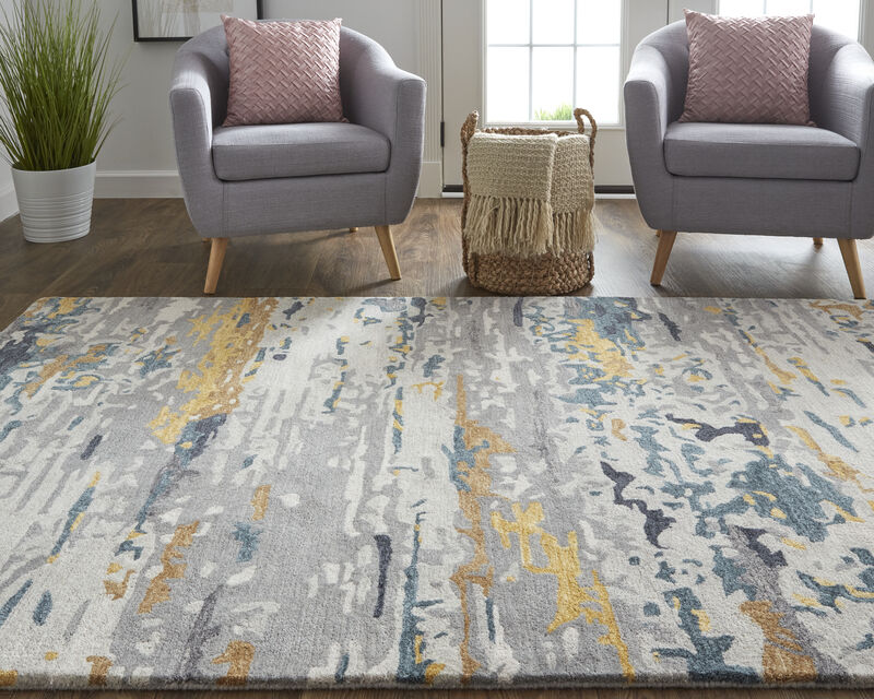 Everley 8644F Gray/Yellow/Blue 8' x 10' Rug