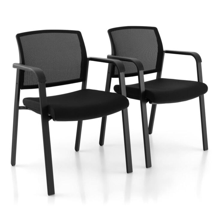 Hivvago Set of 2 Stackable Rolling Office Chairs with Mesh Backrest
