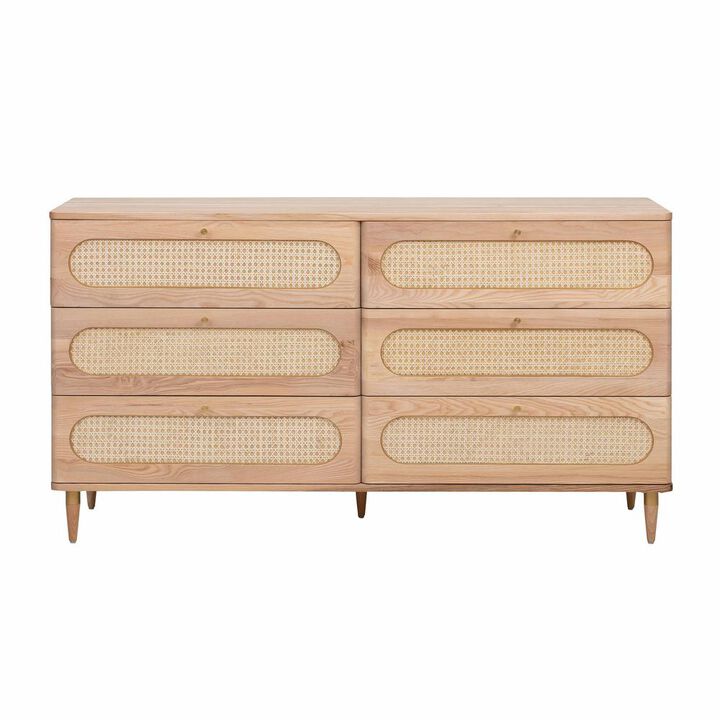 Belen Kox Cane Textured 6 Drawer Dresser, Belen Kox
