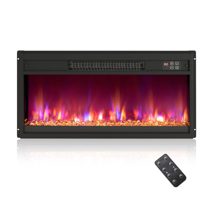 Electric Fireplace Insert with Remote Control for Easy Installation and Cozy Home Heating