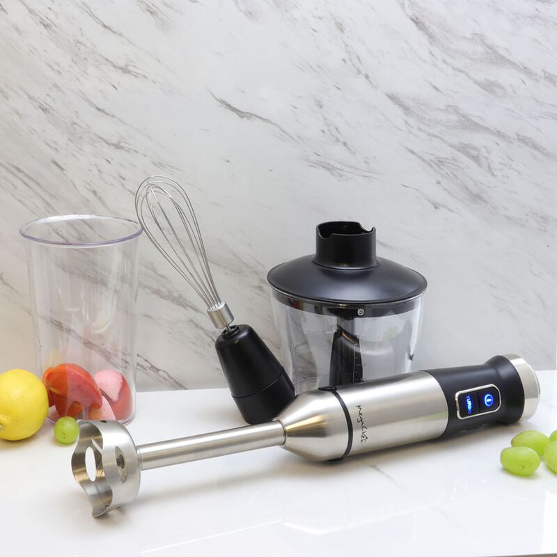 MegaChef 4 in 1 Multipurpose Immersion Hand Blender With Speed Control and Accessories