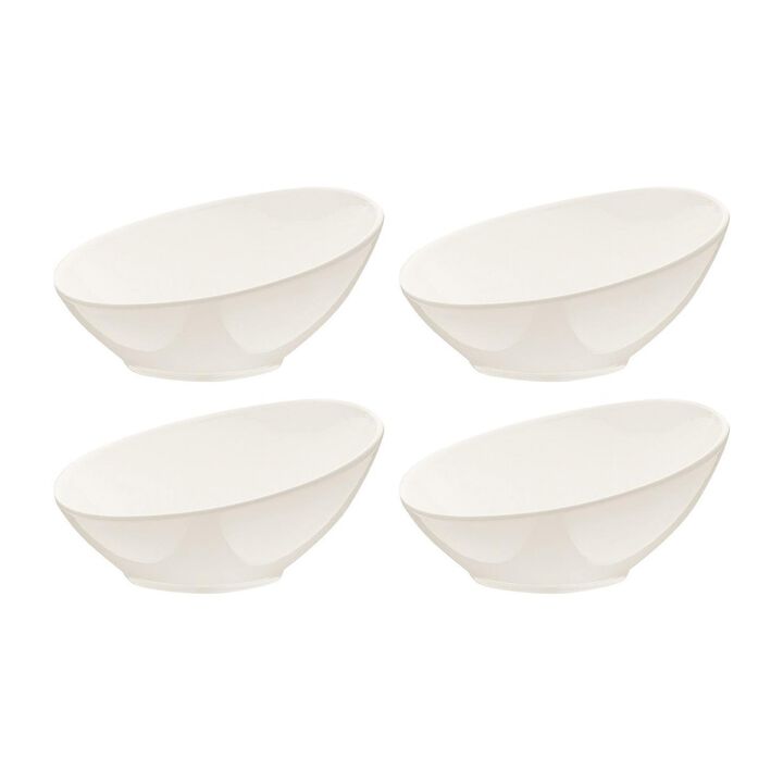 Gourmet dia.7.25" h:3.25" 15 oz. Round Warm White Porcelain Bowl (Set of 4)