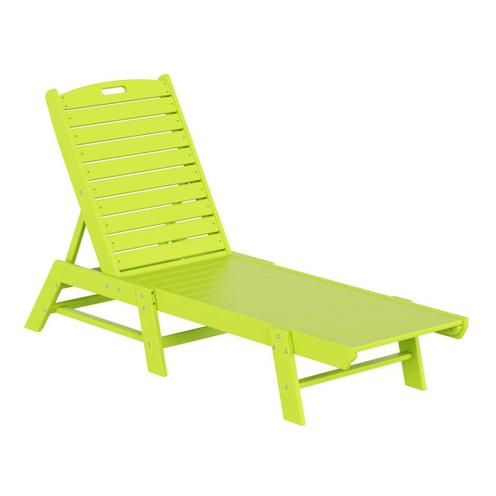 Reclining Outdoor Patio Adjustable Chaise Lounge Chair