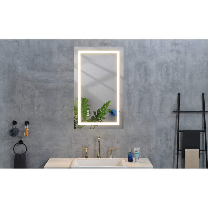 LED Bathroom Mirror with Frontlit and Backlit Wall-Mounted Vanity Mirror with Smart Touch Button for Modern Bathrooms