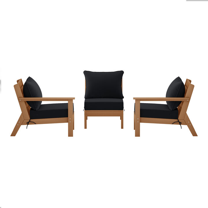 WestinTrends Outdoor Patio HDPE Sectional Sofa with Patio Cushions