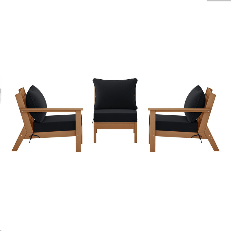 WestinTrends Outdoor Patio HDPE Sectional Sofa with Patio Cushions
