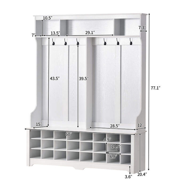 Merax Modern Style Hall Tree with Shoe Cubbies