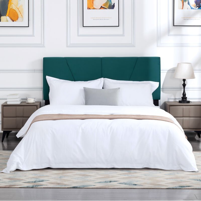 Wood Frame Queen Upholstered Platform Bed