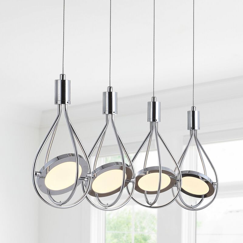 Orion 29" Adjustable Modern Integrated 4-Light Linear LED Metal Pendant