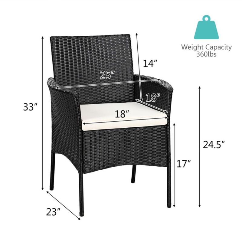 Hivvago 2 Pieces Patio Wicker Chairs with Cozy Seat Cushions