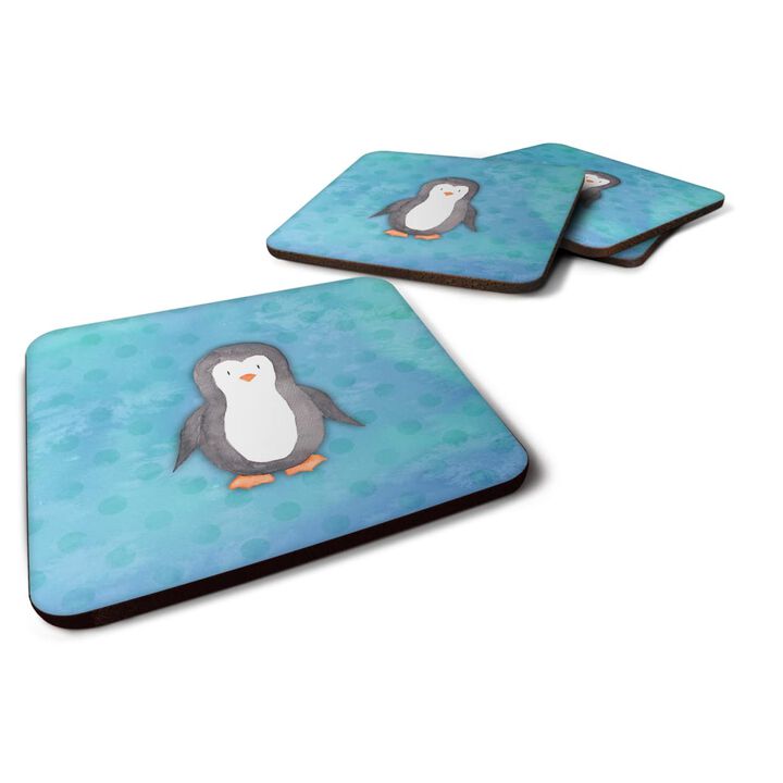 Caroline's Treasures Polkadot Penguin Watercolor Decorative coasters, 3.5, Multicolor