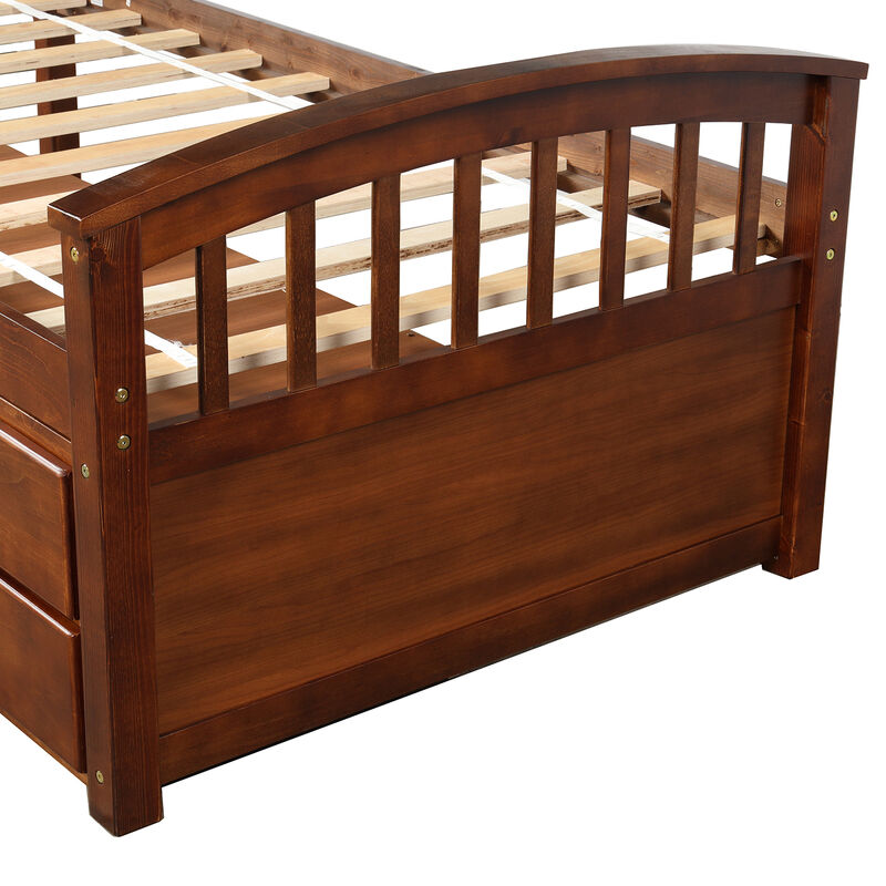 Merax Solid Wood Platform Storage Bed with 6 Drawers