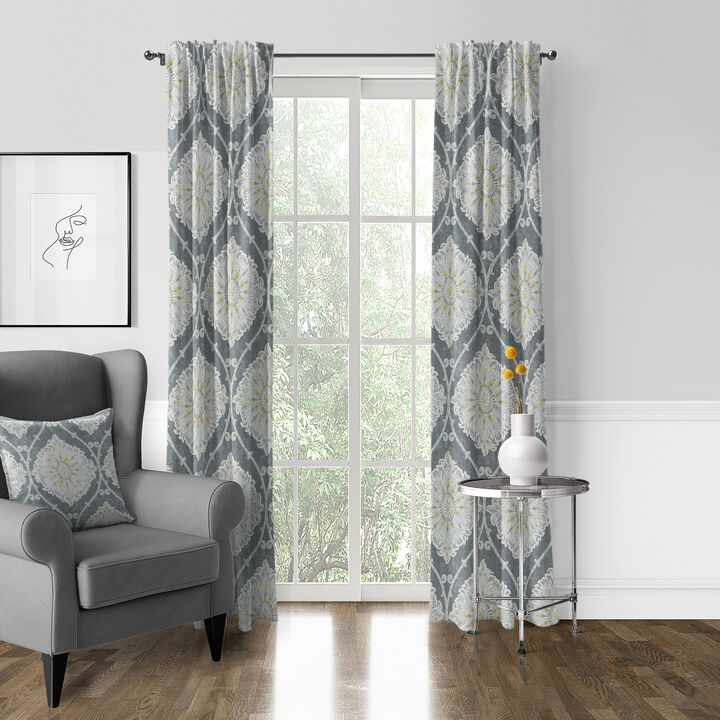 6ix Tailors Fine Linens Bellamy Gray Pole Top Drapery Panel Pair