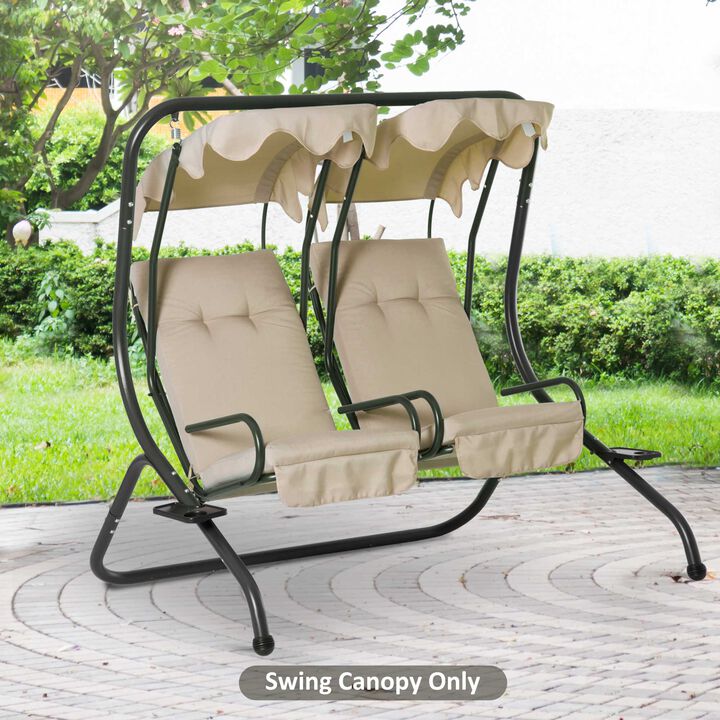 Tubular Frame Swing Canopy: Beige 2-Seater Replacement Cover