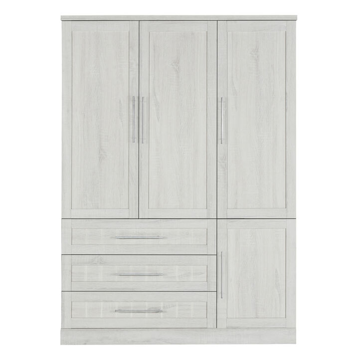 Merax 4-Door Wardrobe Armoire Closet with 3 Drawers