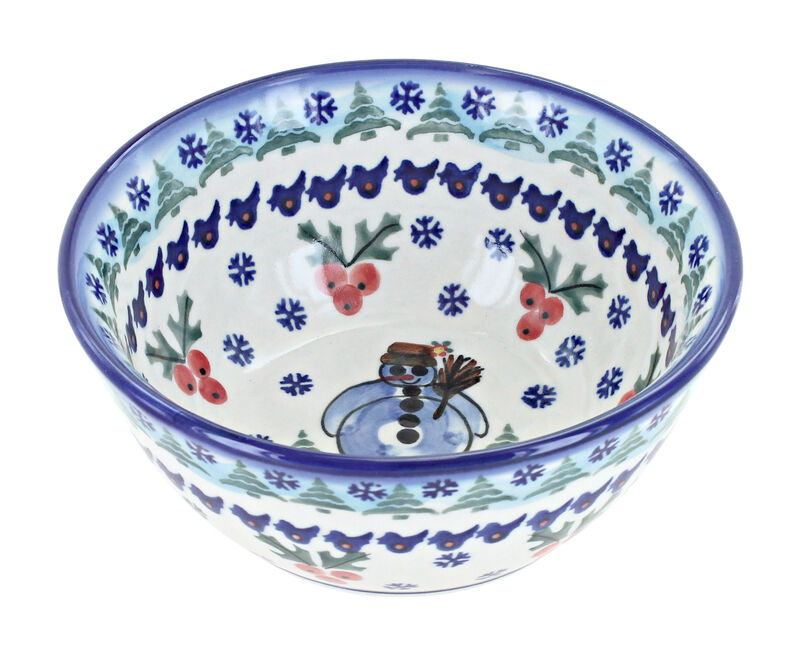 Blue Rose Polish Pottery Yellow Daisy Cereal/Soup Bowl