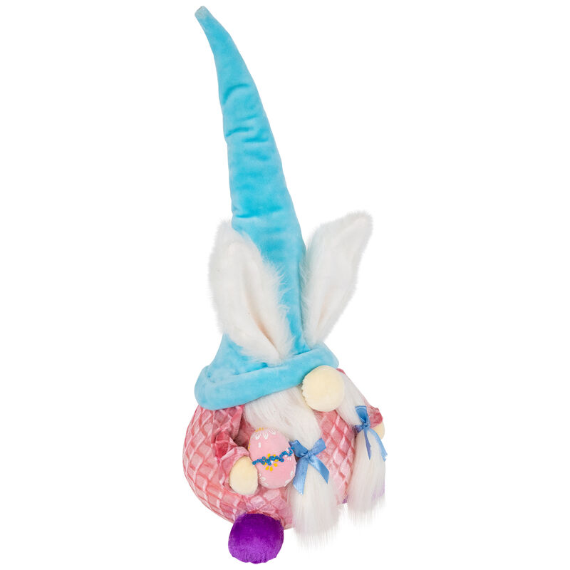 Girl Gnome Girl with Bunny Ears Easter Figure - 18.25" - Blue and Pink