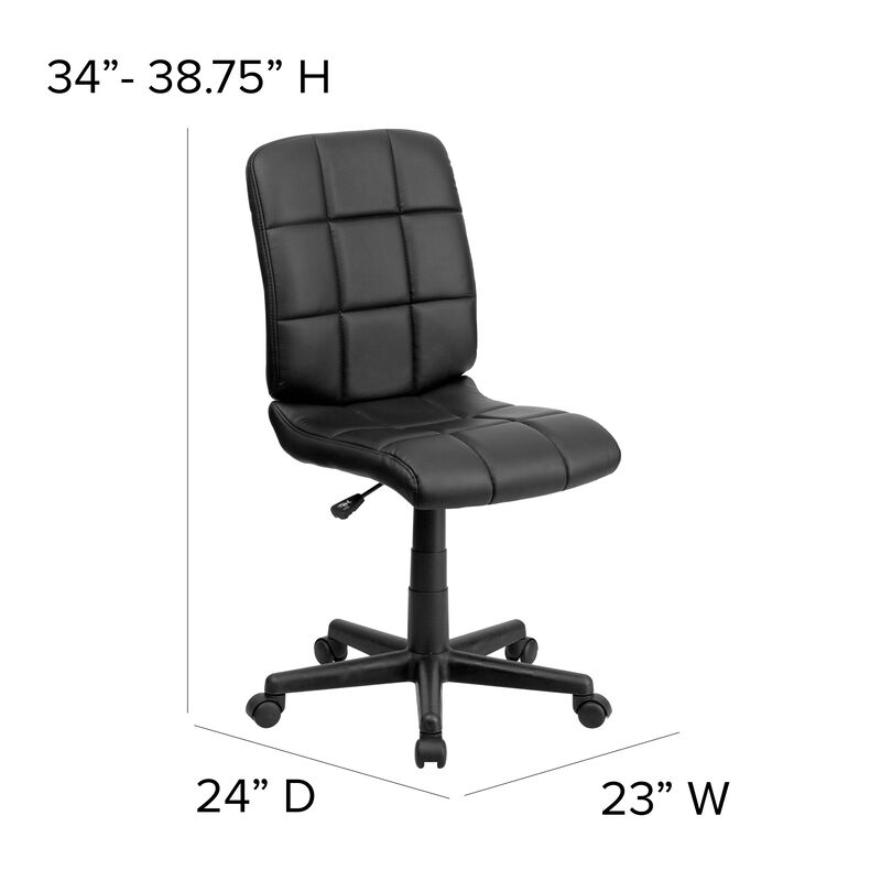 Clayton Mid-Back Quilted Vinyl Swivel Task Office Chair