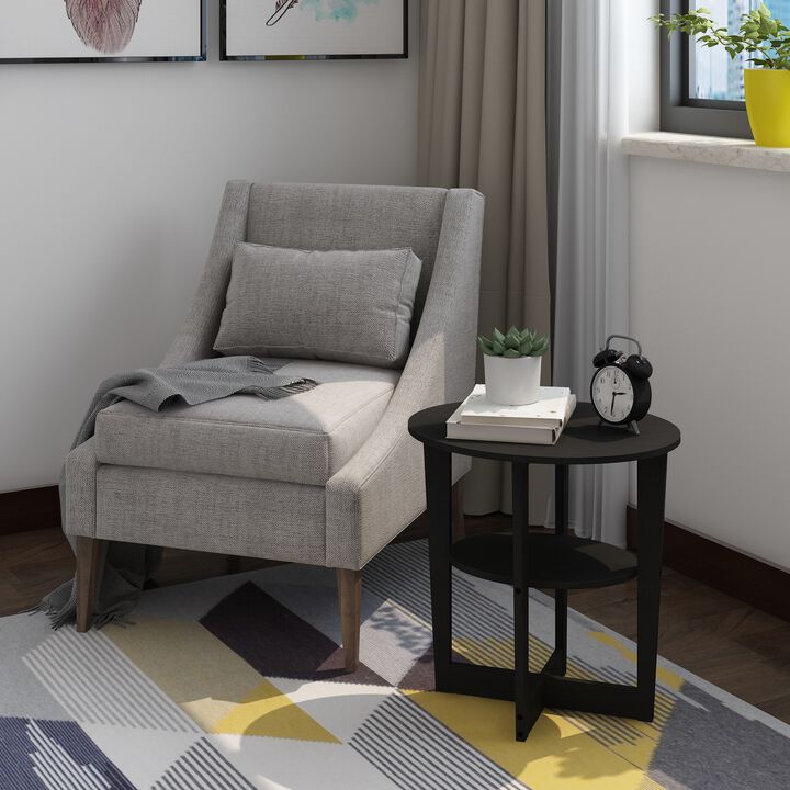 Furinno JAYA Oval End Table, Two, Walnut