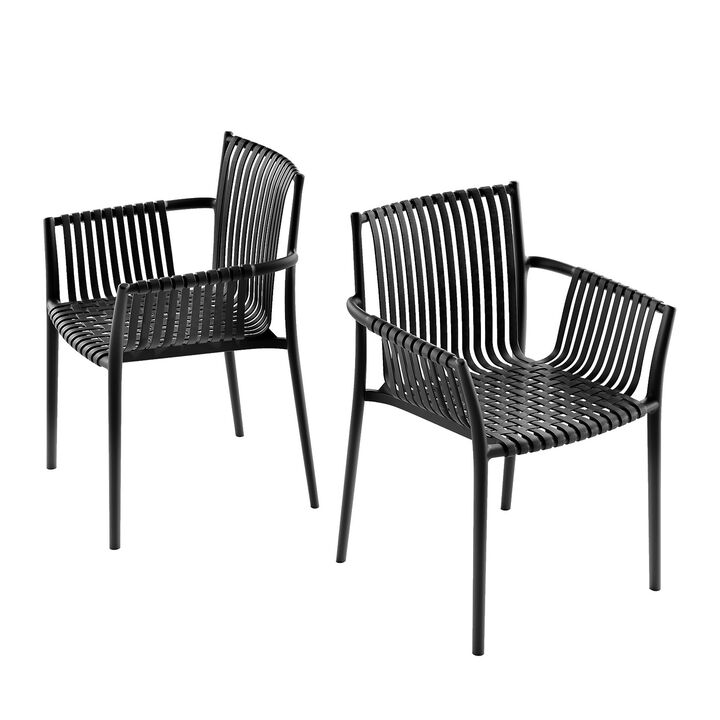 STACKABLE OUTDOOR & INDOOR WEAVE CHAIR (Set of 2)