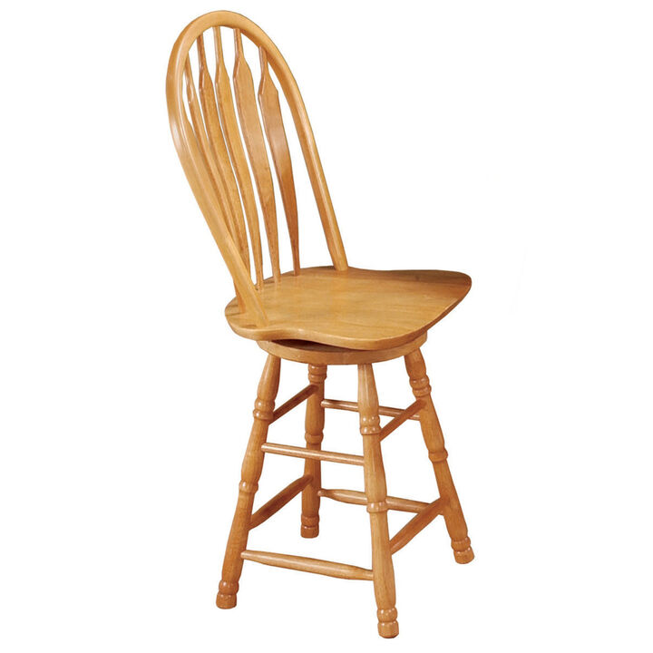 Oak Bravo Selections 44.5 in. High Back Wood Frame 24 in. Bar Stool