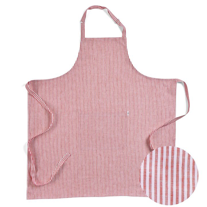 Solino Home 100% Pure Linen Full Midi Apron 38 x 36 Inch