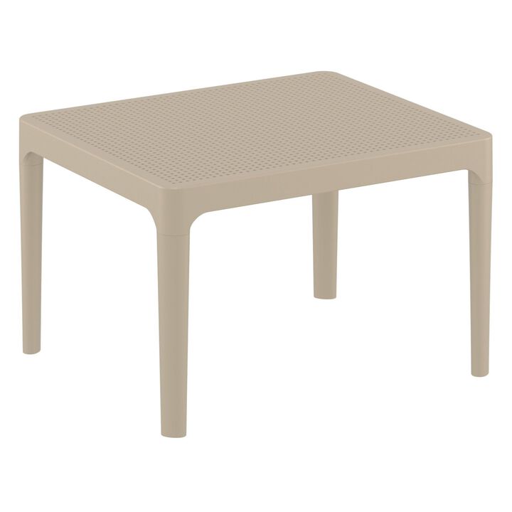23.5" Black Rectangular Outdoor Patio Side Table